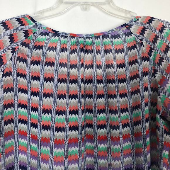 Gap Multicolor 3/4 Balloon Sleeves Scoop Neck Top Size M - Picture 9 of 11